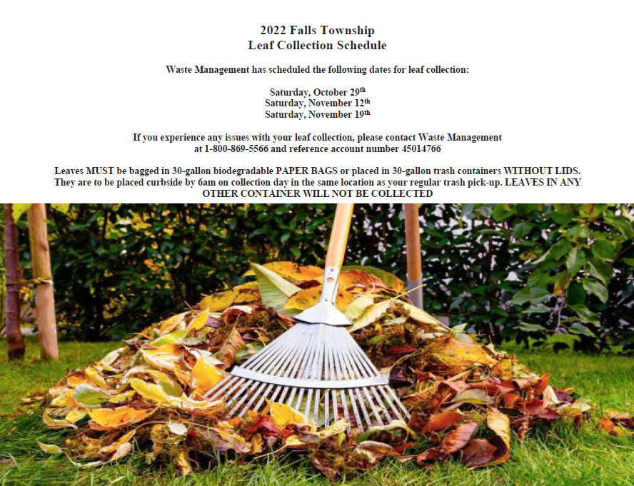2022 Falls Township Leaf Collection Schedule Falls Township