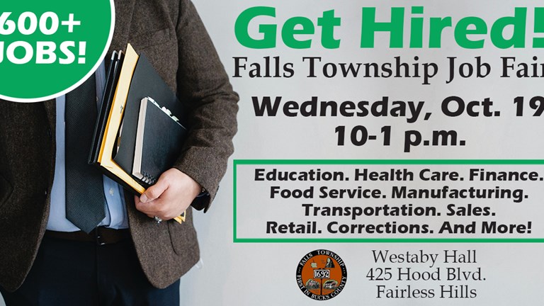 The free job fair will be held on Oct. 19 at Westaby Hall in Fairless Hills.