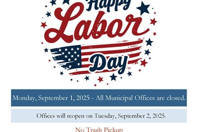 Township Offices Closed on September 1st in observance of Labor Day
