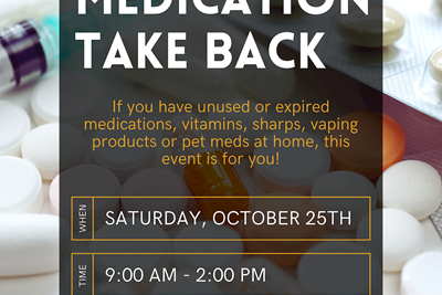 Medication Take Back - Saturday, October 25, 2025
